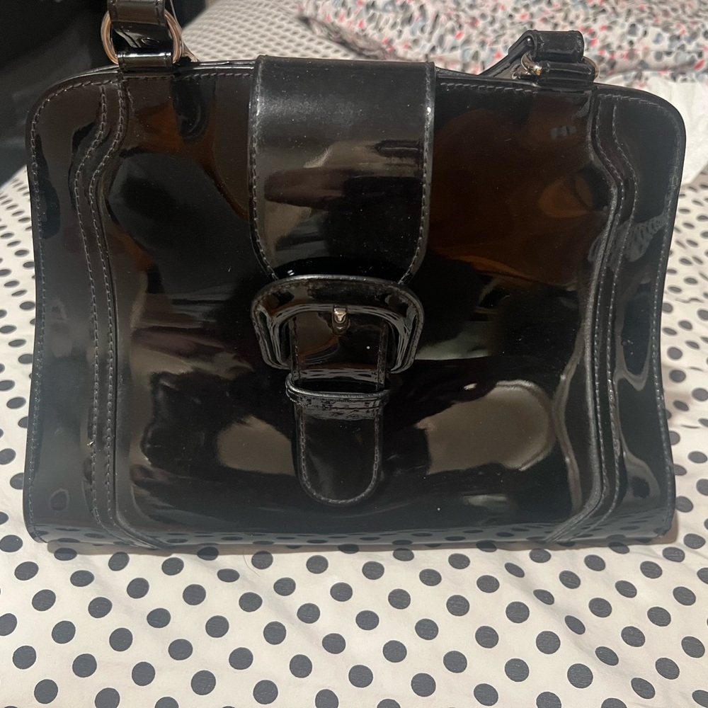 Marni Black Shoulder Bag with Glossy Finish